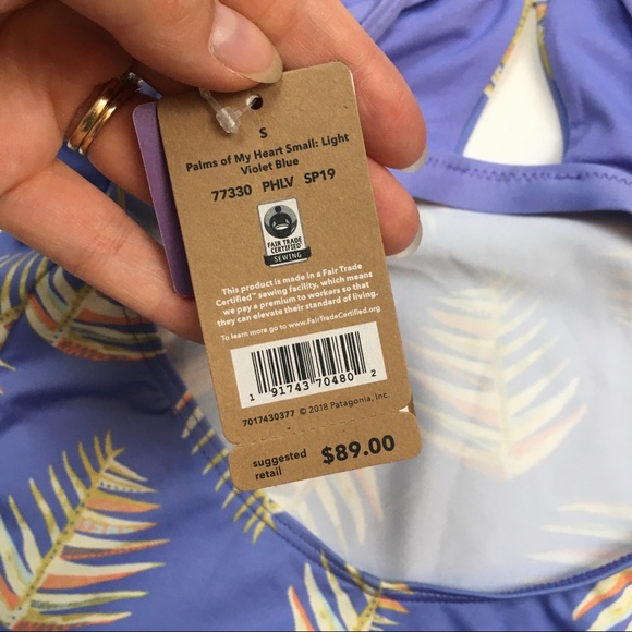 Patagonia glassy dawn tankini swim top palm leaf - Picture 4 of 4